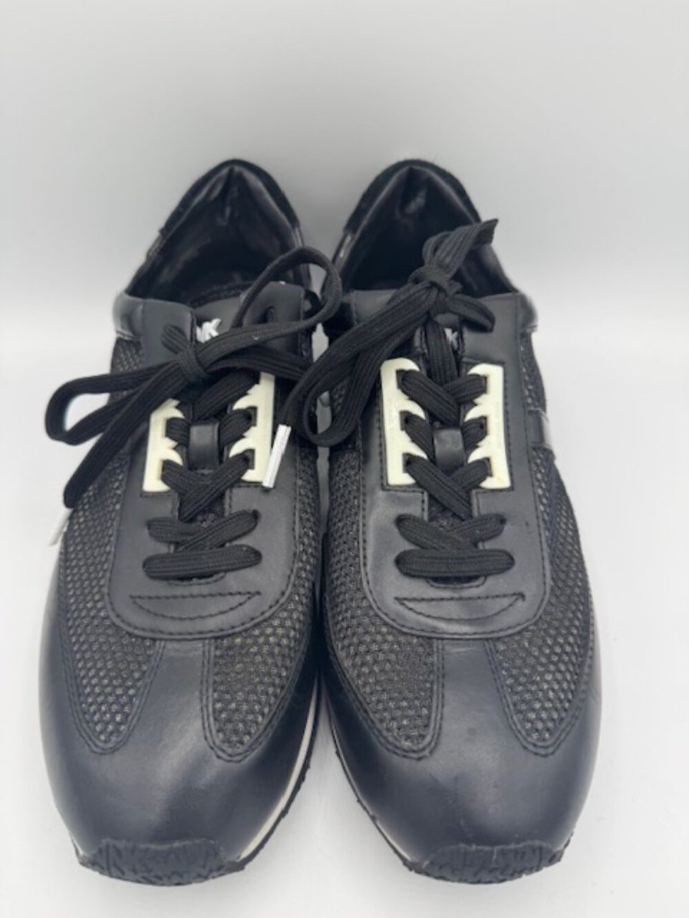 Michael Kors Black Leather and Mesh Sneakers Women's 10 - Picture 4 of 8